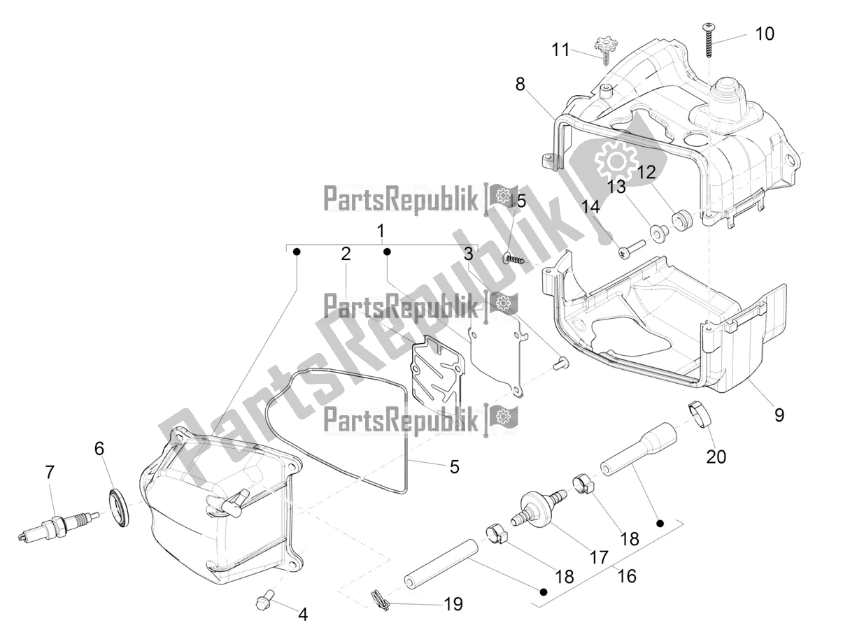 Toutes les pièces pour le Le Couvre-culasse du Vespa Sprint 50 25 KM/H 2020