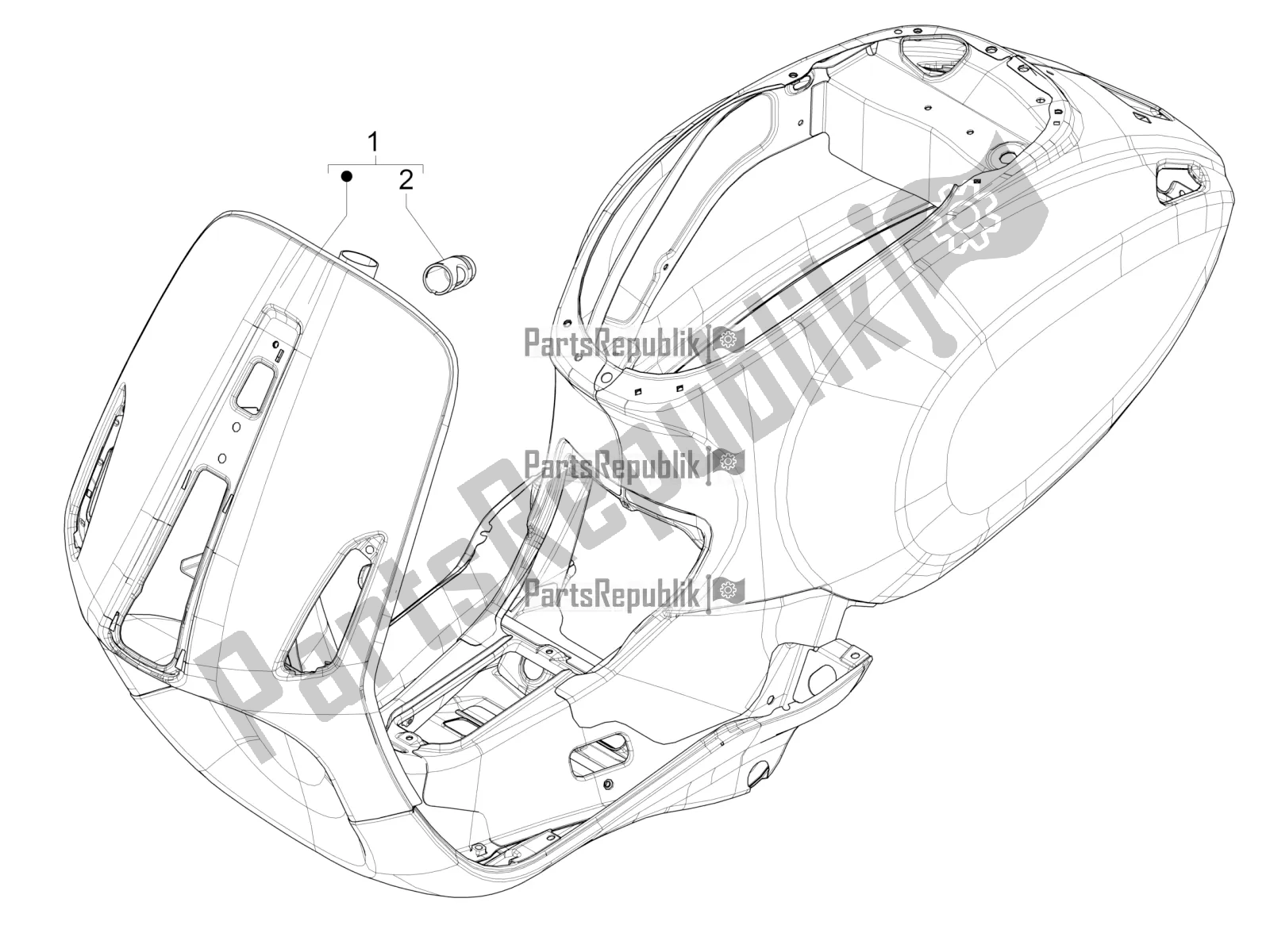 Toutes les pièces pour le Cadre / Carrosserie du Vespa Sprint 50 25 KM/H 2020