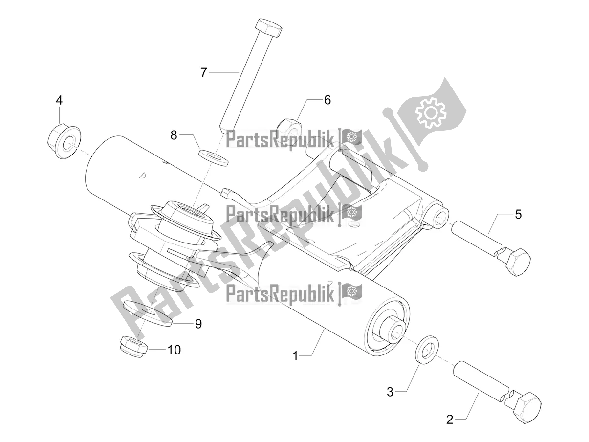 Toutes les pièces pour le Bras Oscillant du Vespa Sprint 50 25 KM/H 2020