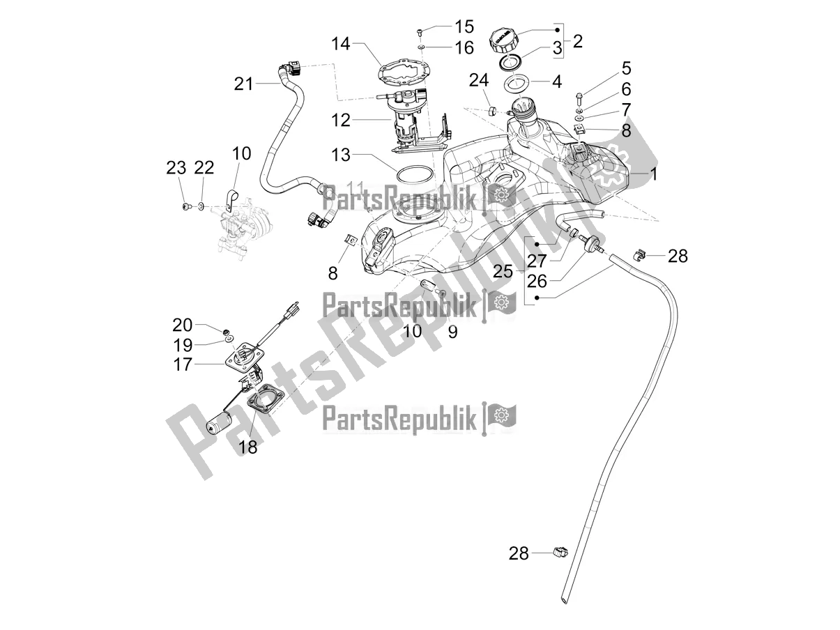 Toutes les pièces pour le Réservoir D'essence du Vespa Sprint 50 25 KM/H 2021