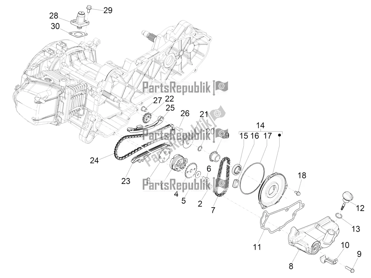 Toutes les pièces pour le La Pompe à Huile du Vespa Sprint 50 25 KM/H 2021