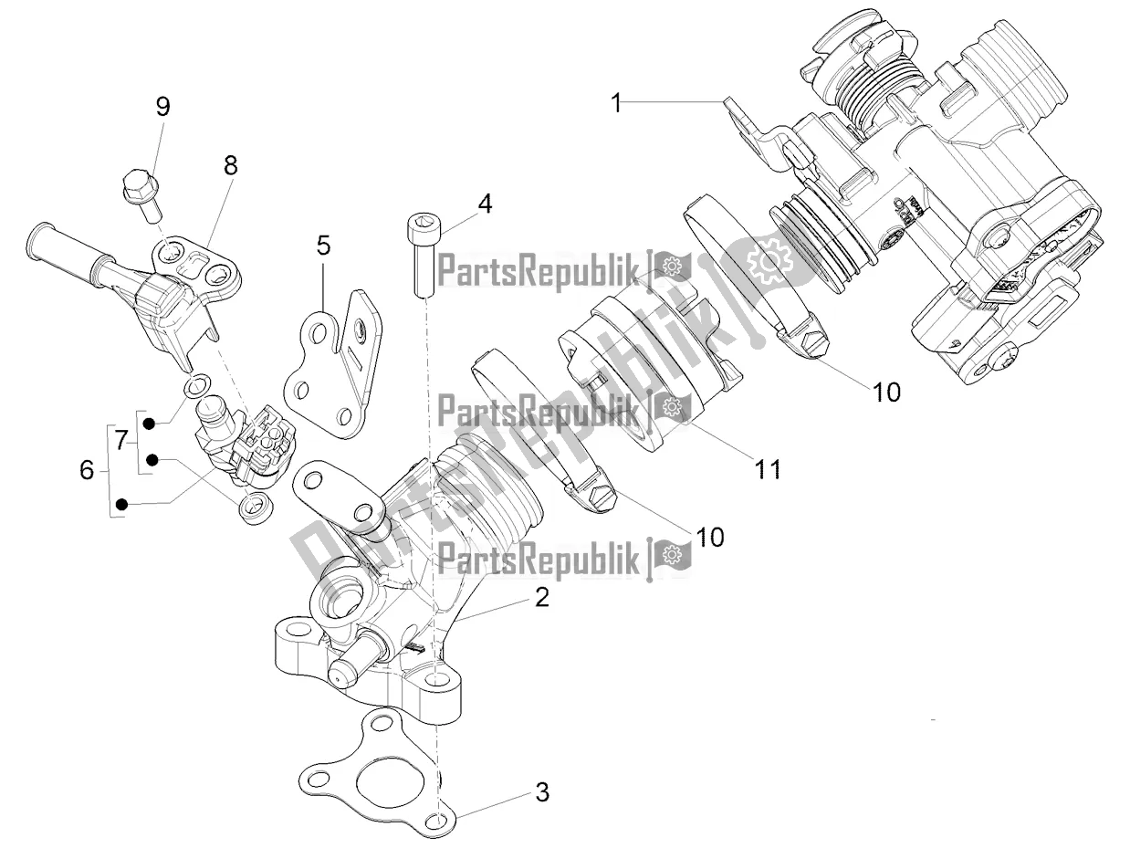 Alle onderdelen voor de Throttle Body - Injector - Induction Joint van de Vespa Sprint 50 25 KM/H 2021