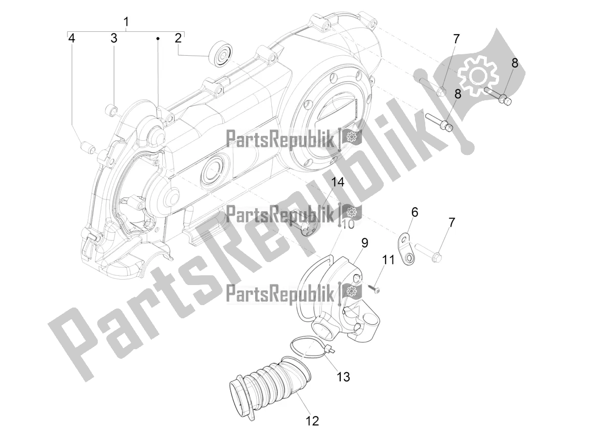 Toutes les pièces pour le Couvercle De Carter - Refroidissement Du Carter du Vespa Sprint 50 25 KM/H 2022