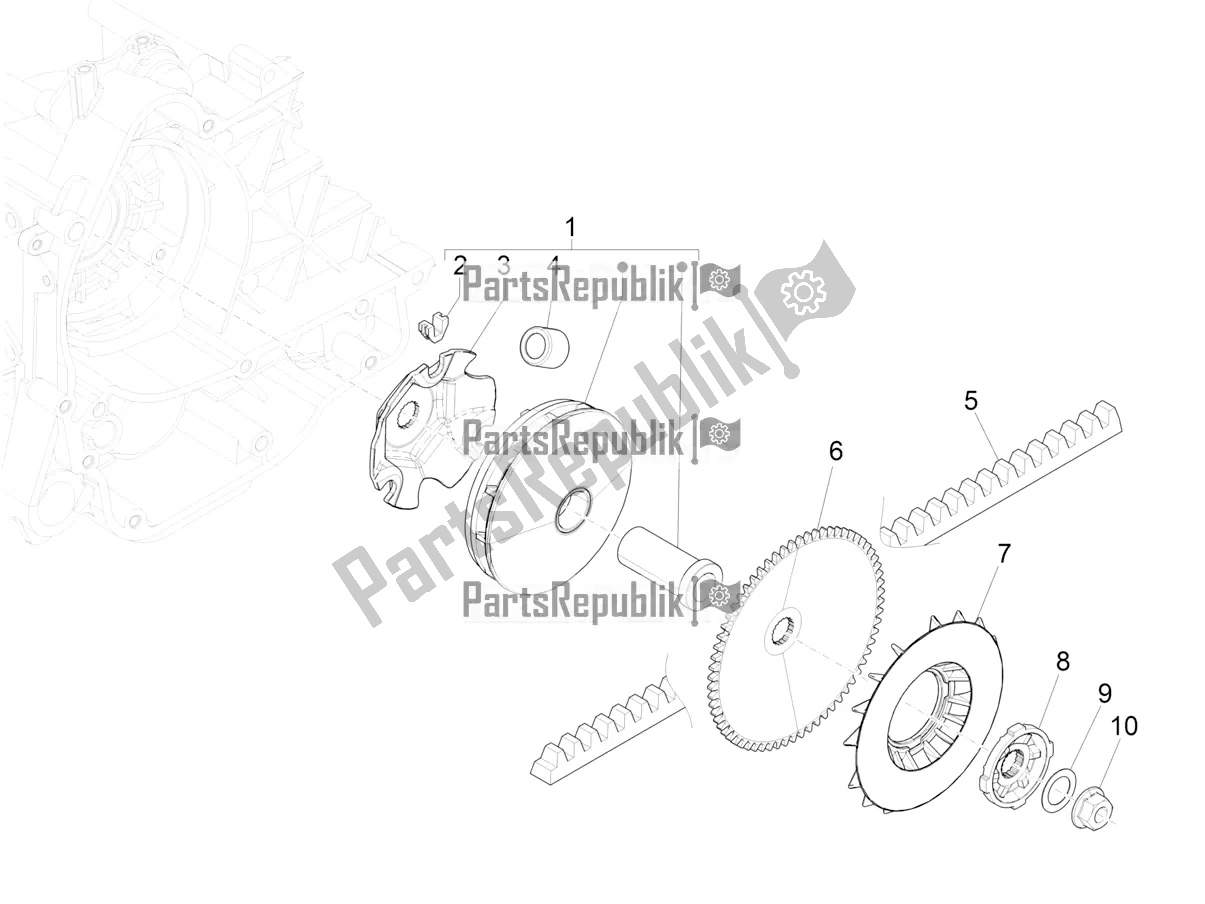 Toutes les pièces pour le Poulie Motrice du Vespa Sprint 50 25 KM/H 2022