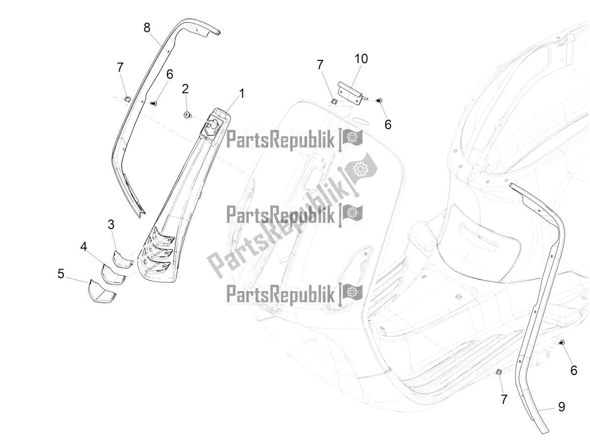 Toutes les pièces pour le Bouclier Avant du Vespa Sprint 50 25 KM/H 2022