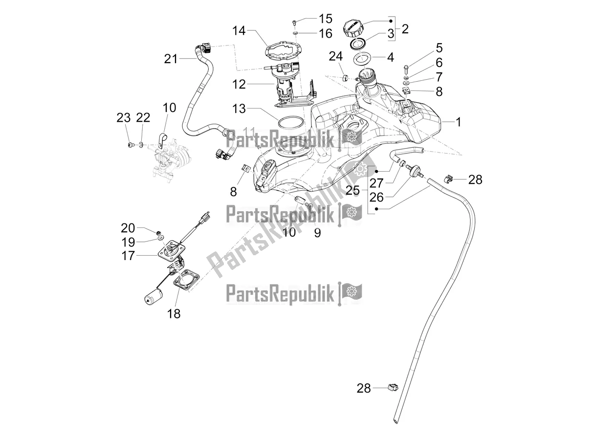 Toutes les pièces pour le Réservoir D'essence du Vespa Sprint 50 25 KM/H 2022