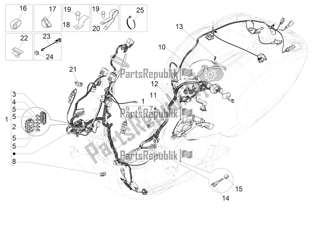 Toutes les pièces pour le Faisceau De Câbles Principal du Vespa Sprint 50 25 KM/H 2022