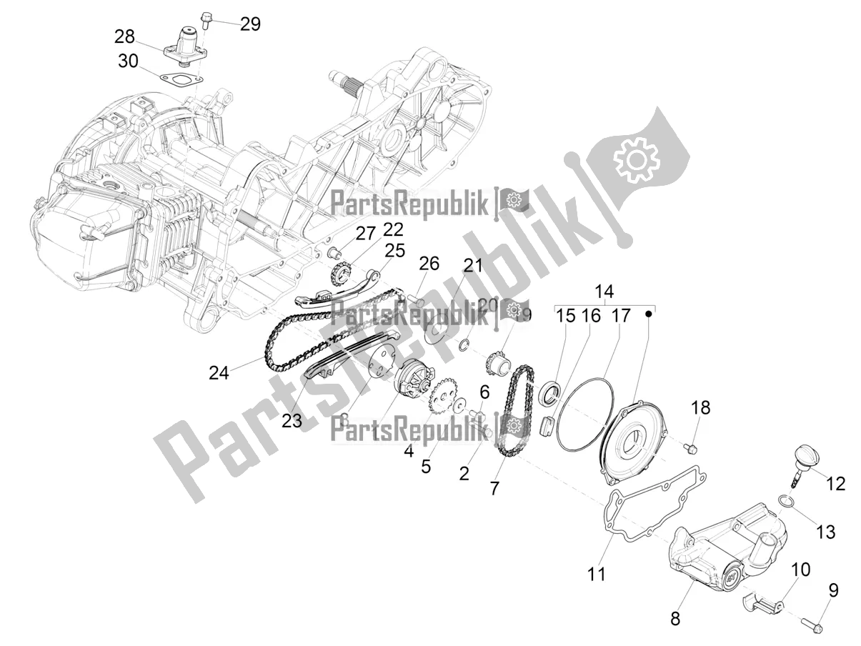 Toutes les pièces pour le La Pompe à Huile du Vespa Sprint 50 25 KM/H 2022