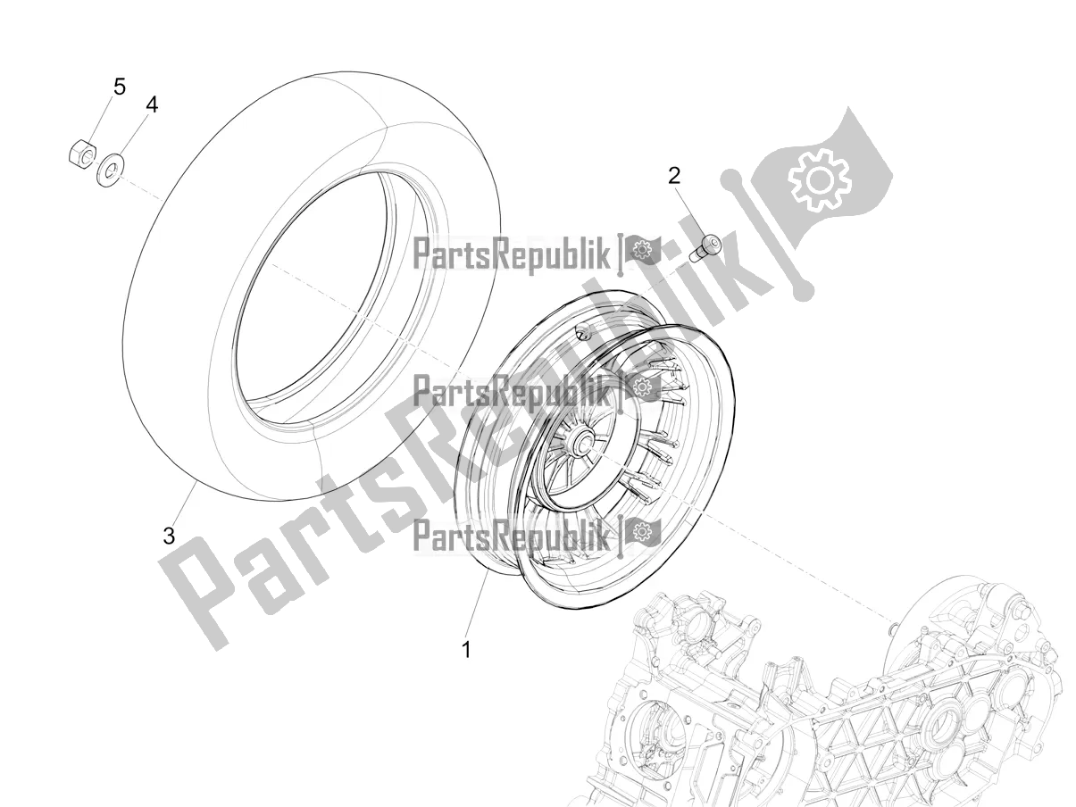 Toutes les pièces pour le Roue Arrière du Vespa Sprint 50 25 KM/H 2022