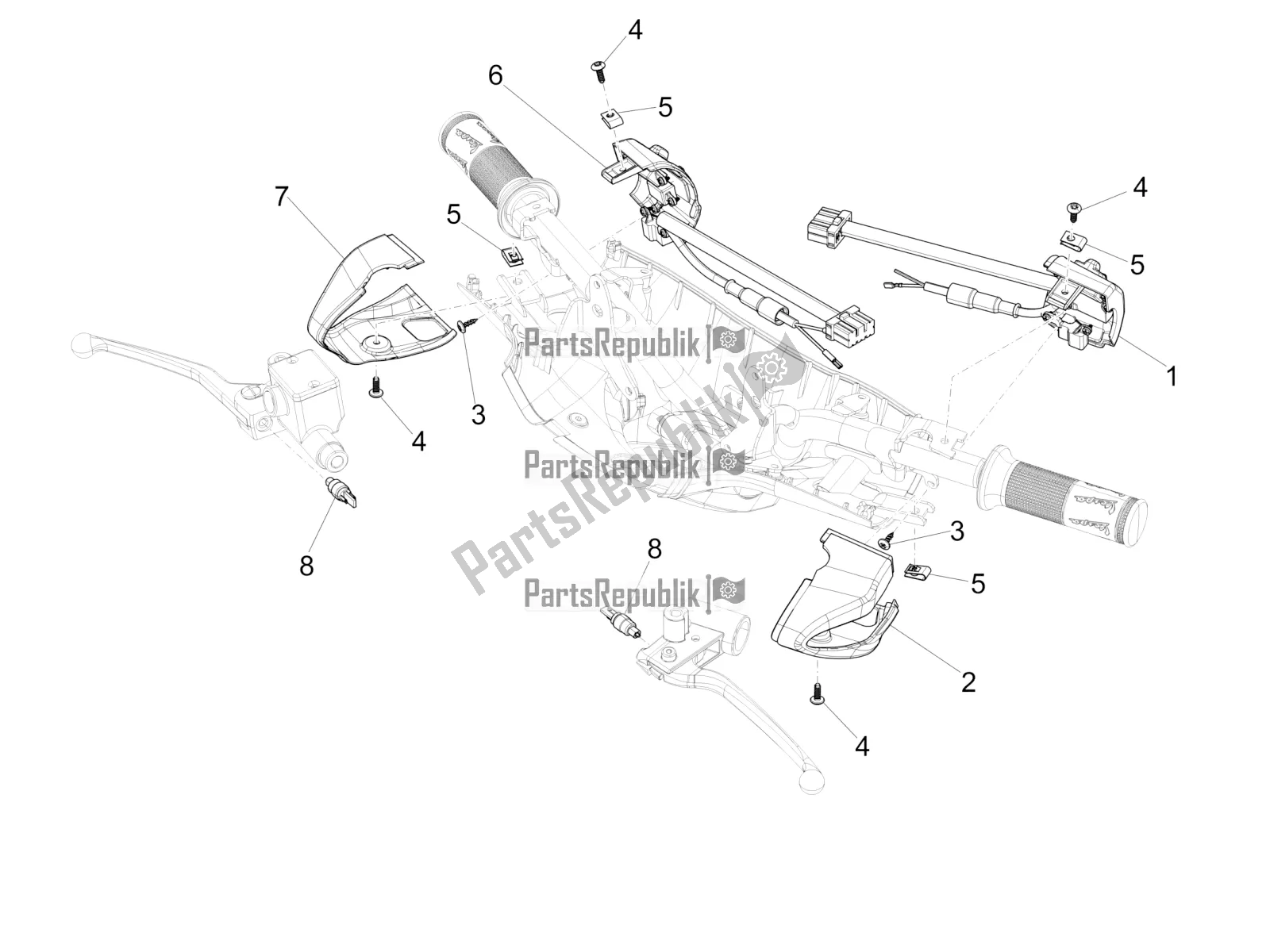 All parts for the Selectors - Switches - Buttons of the Vespa Sprint 50 25 KM/H 2022
