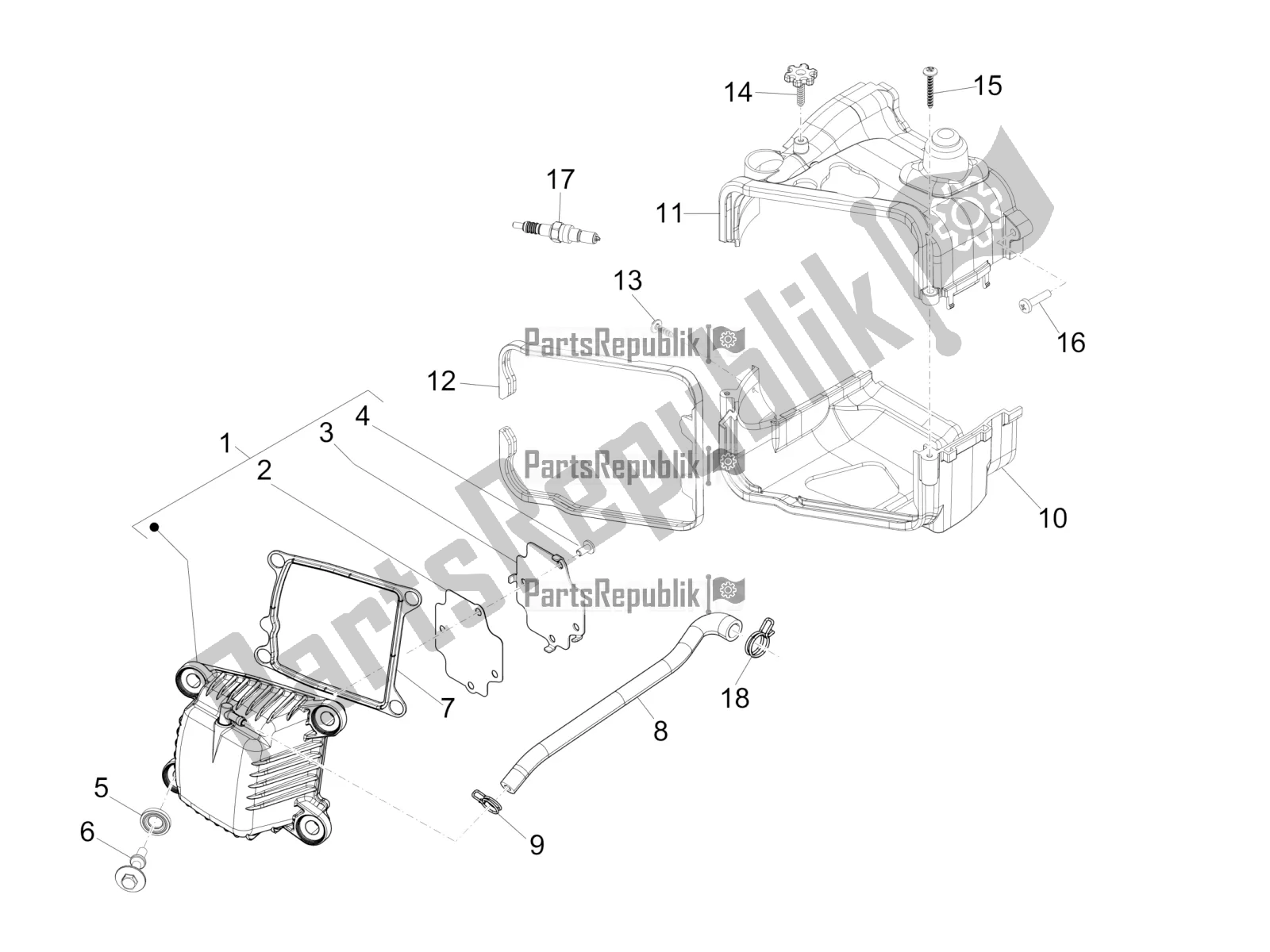 Toutes les pièces pour le Le Couvre-culasse du Vespa Sprint 50 2T 25 KM/H 2016