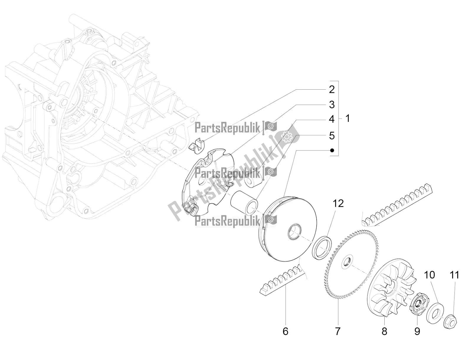 Toutes les pièces pour le Poulie Motrice du Vespa Sprint 50 2T 25 KM/H 2016