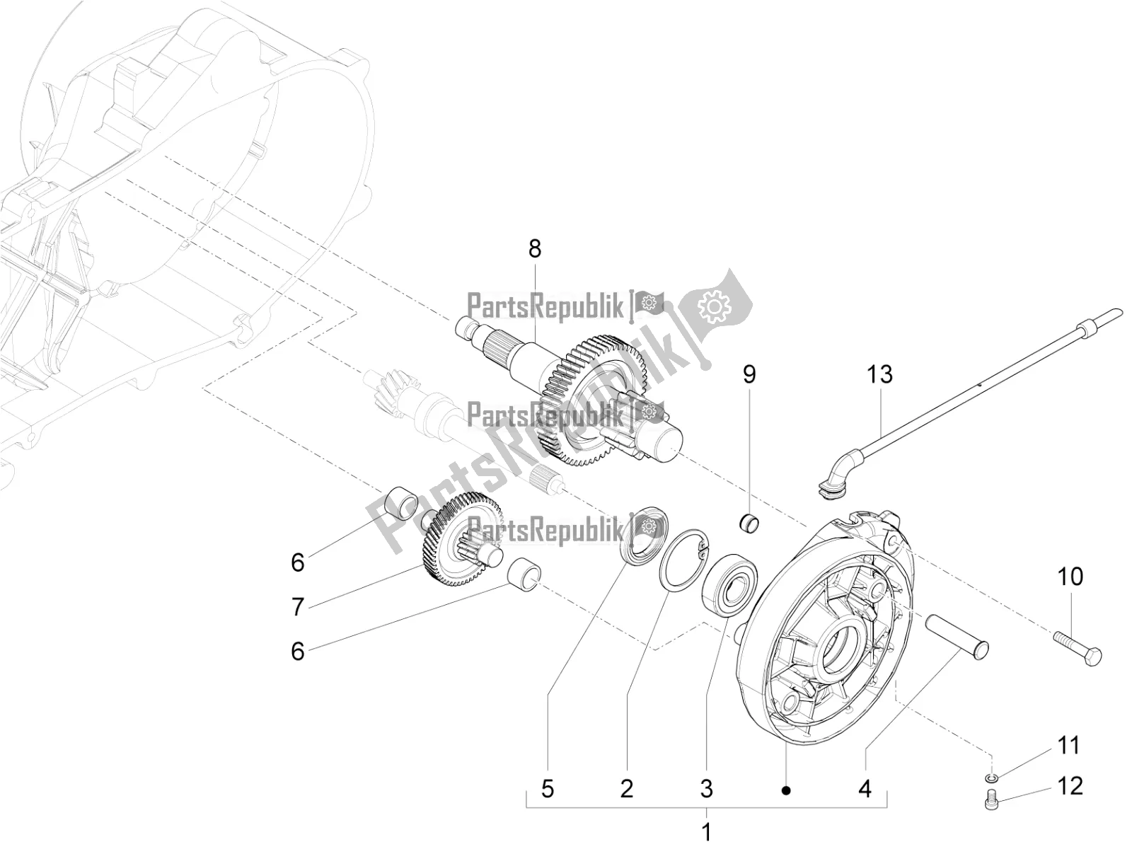 Toutes les pièces pour le Unité De Réduction du Vespa Sprint 50 2T 25 KM/H 2016