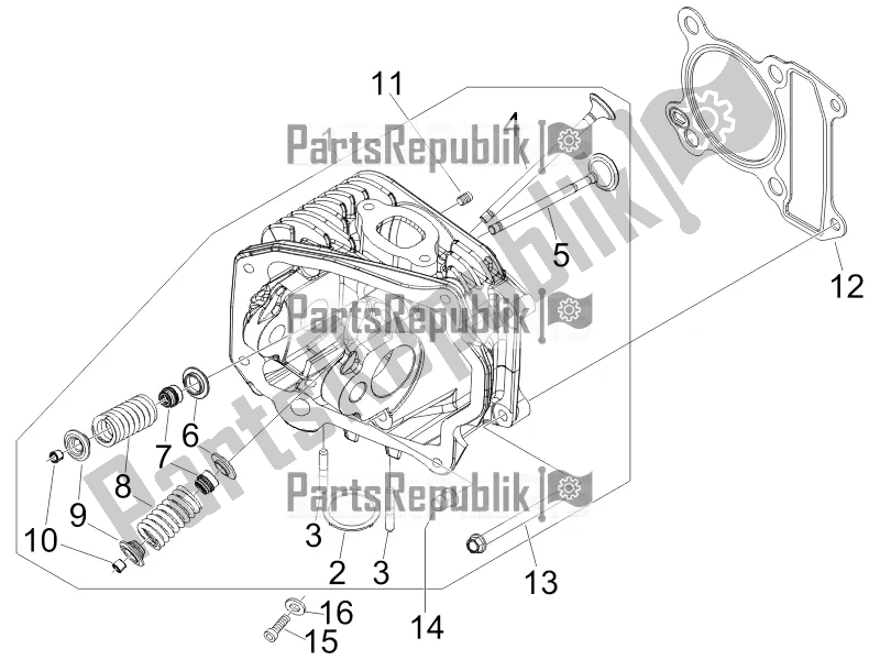 Toutes les pièces pour le Unité De Tête - Valve du Vespa Sprint 50 2T 25 KM/H 2017