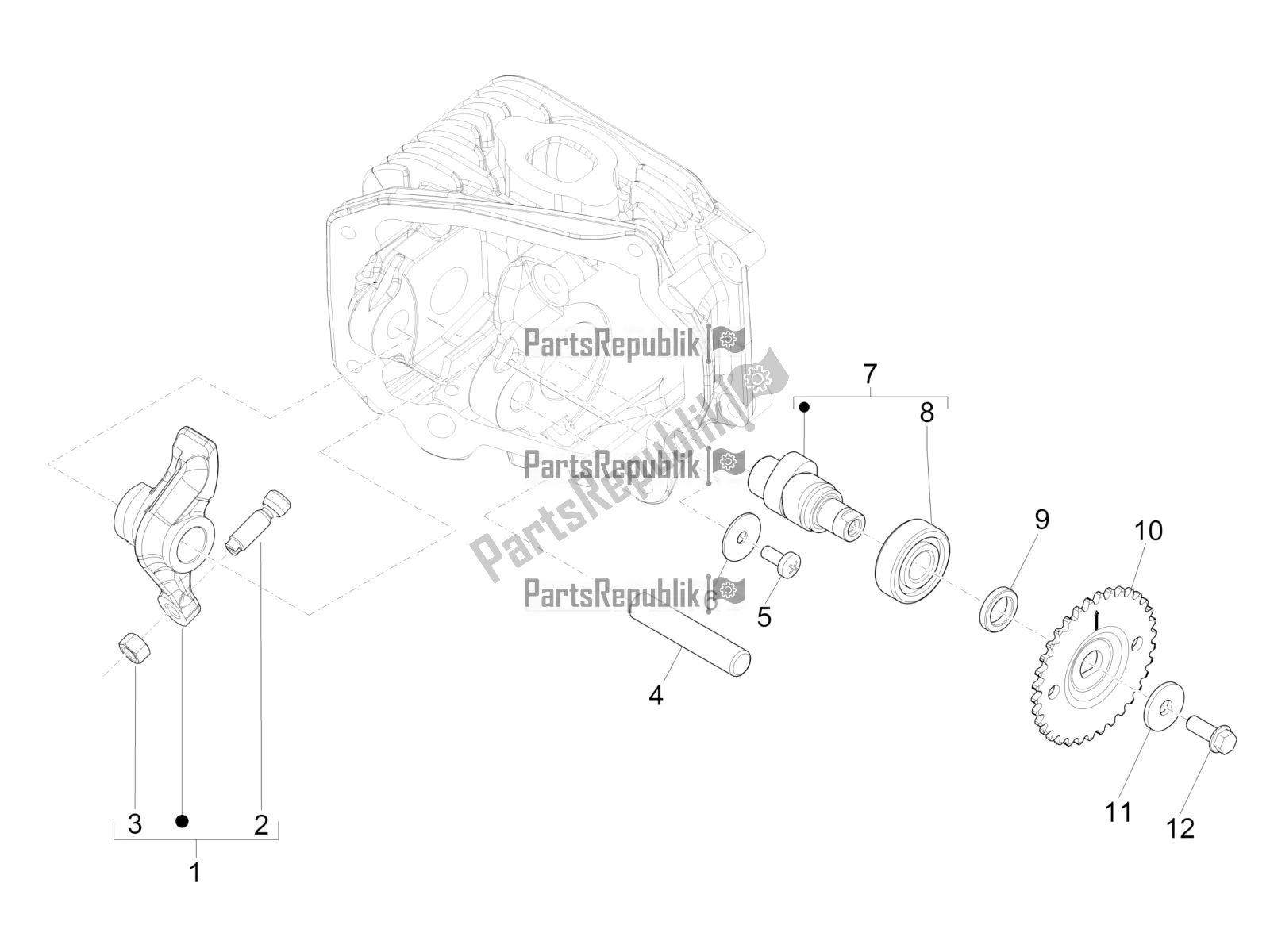 Todas las partes para Unidad De Soporte De Palancas Oscilantes de Vespa Sprint 50 2T 25 KM/H 2017