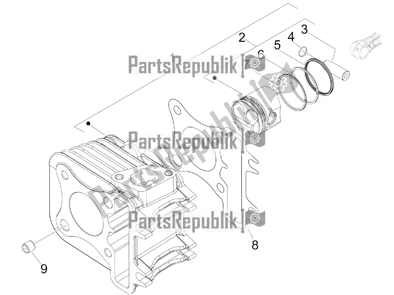 Toutes les pièces pour le Unité Cylindre-piston-axe De Poignet du Vespa Sprint 50 2T 25 KM/H 2018