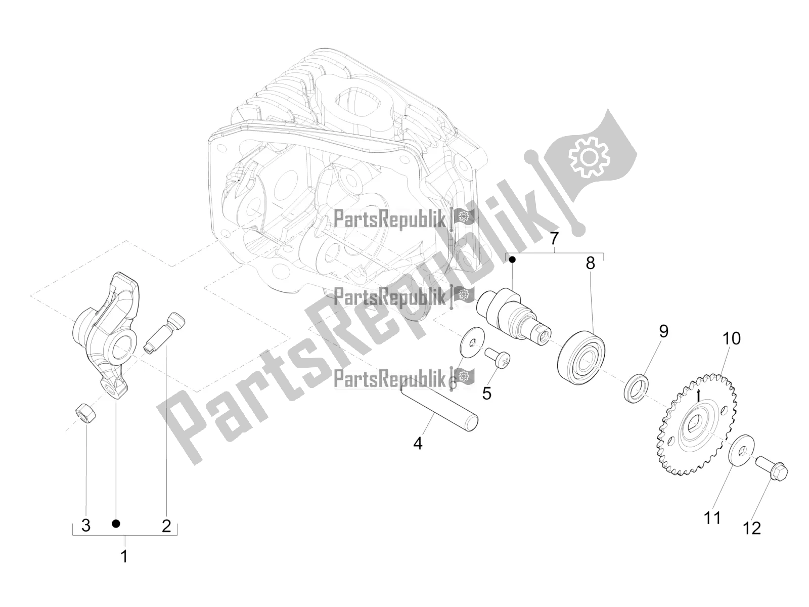 Todas las partes para Unidad De Soporte De Palancas Oscilantes de Vespa Sprint 50 2T 25 KM/H 2018