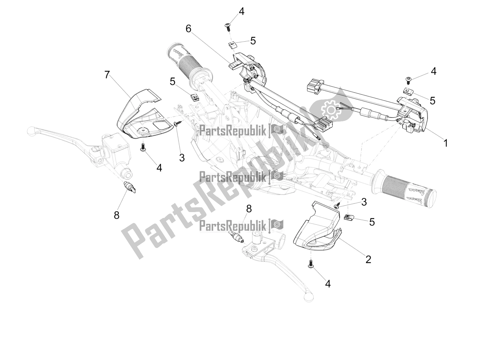 Todas las partes para Selectores - Interruptores - Botones de Vespa Sprint 50 2T 25 KM/H 2018