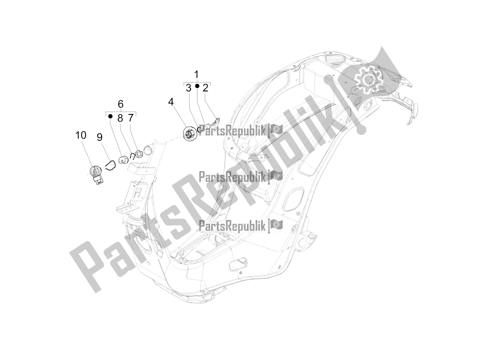 All parts for the Locks of the Vespa Sprint 50 2T 2016