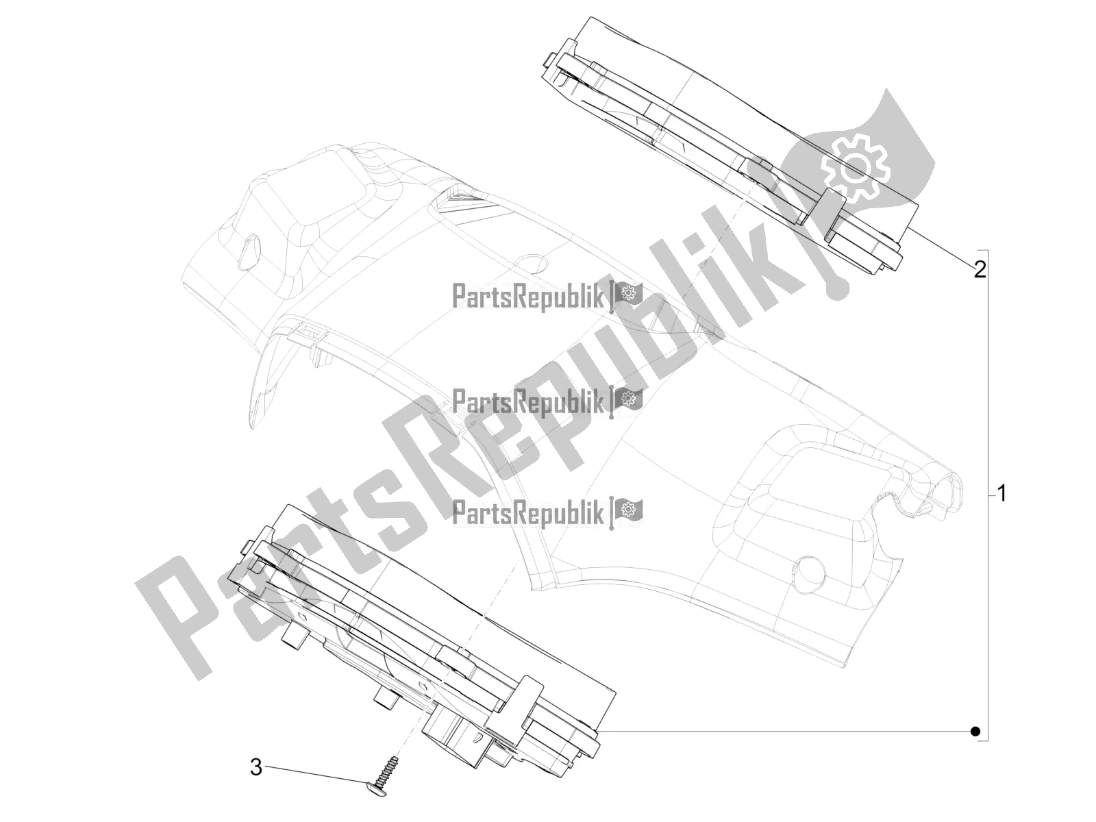 All parts for the Meter Combination - Cruscotto of the Vespa Sprint 50 2T 2016