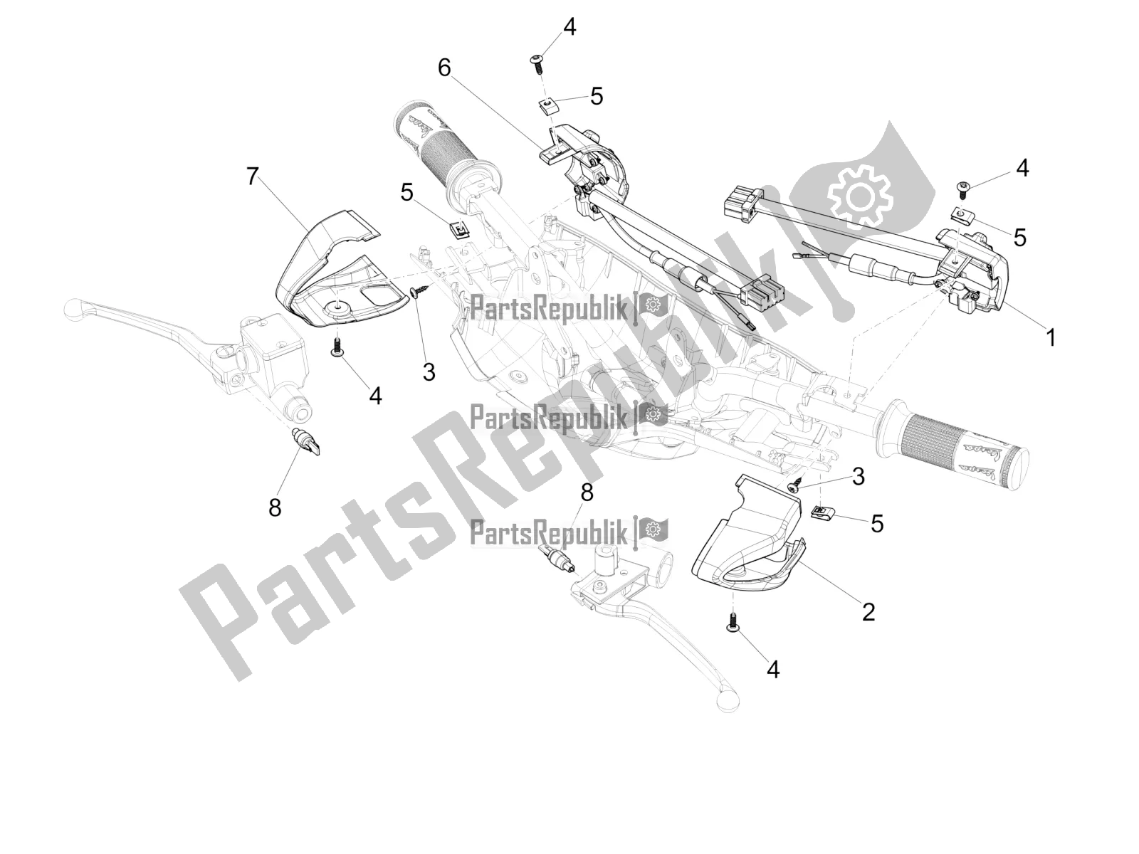 All parts for the Selectors - Switches - Buttons of the Vespa Sprint 50 2T 2016