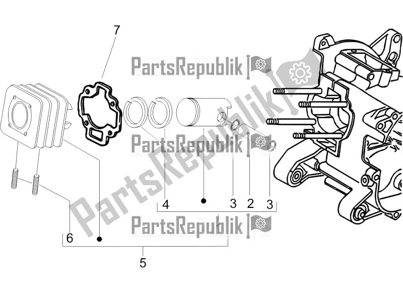 Toutes les pièces pour le Unité Cylindre-piston-axe De Poignet du Vespa Sprint 50 2T 2017