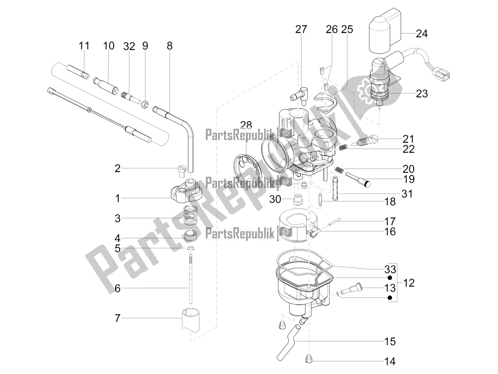 Tutte le parti per il Componenti Del Carburatore del Vespa Sprint 50 2T 2018