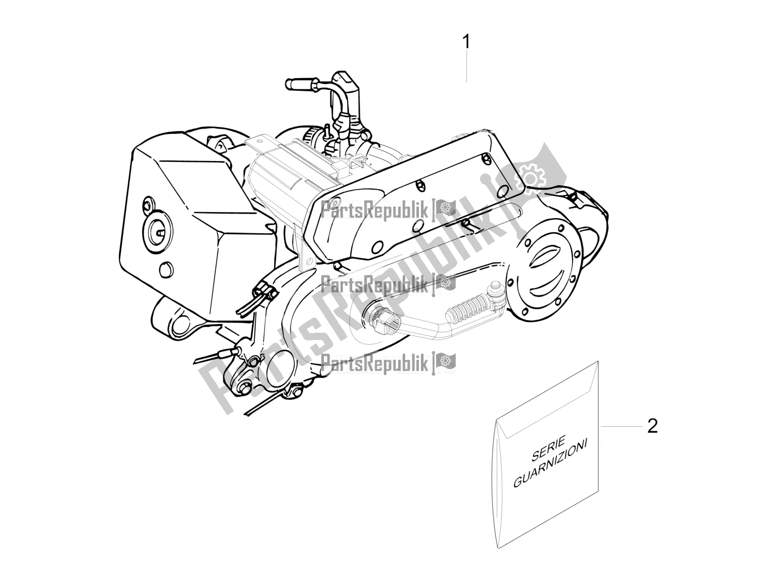 Tutte le parti per il Motore, Assemblaggio del Vespa Sprint 50 2T 2018