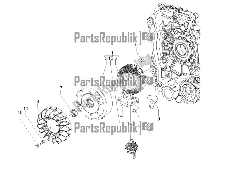 Todas las partes para Volante Magneto de Vespa Sprint 50 2T 2018