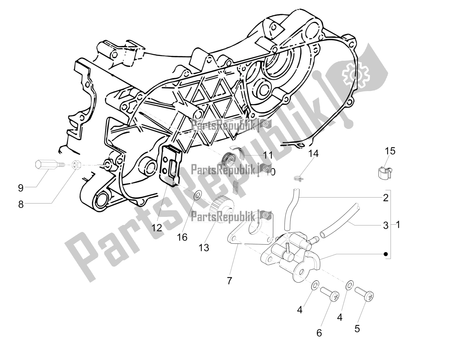 Toutes les pièces pour le La Pompe à Huile du Vespa Sprint 50 2T 2018