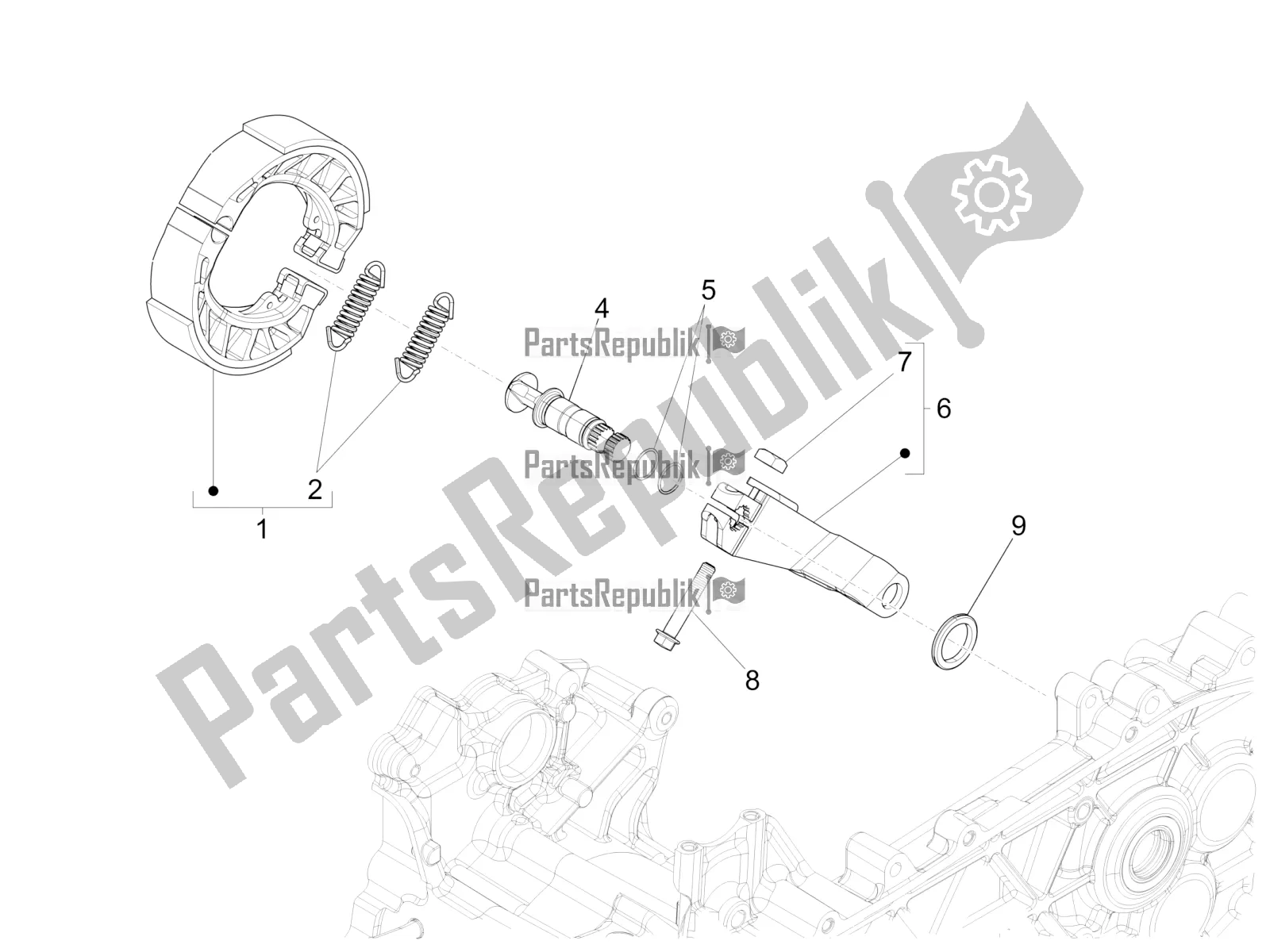 Todas las partes para Freno Trasero - Mordaza De Freno de Vespa Sprint 50 2T 2018