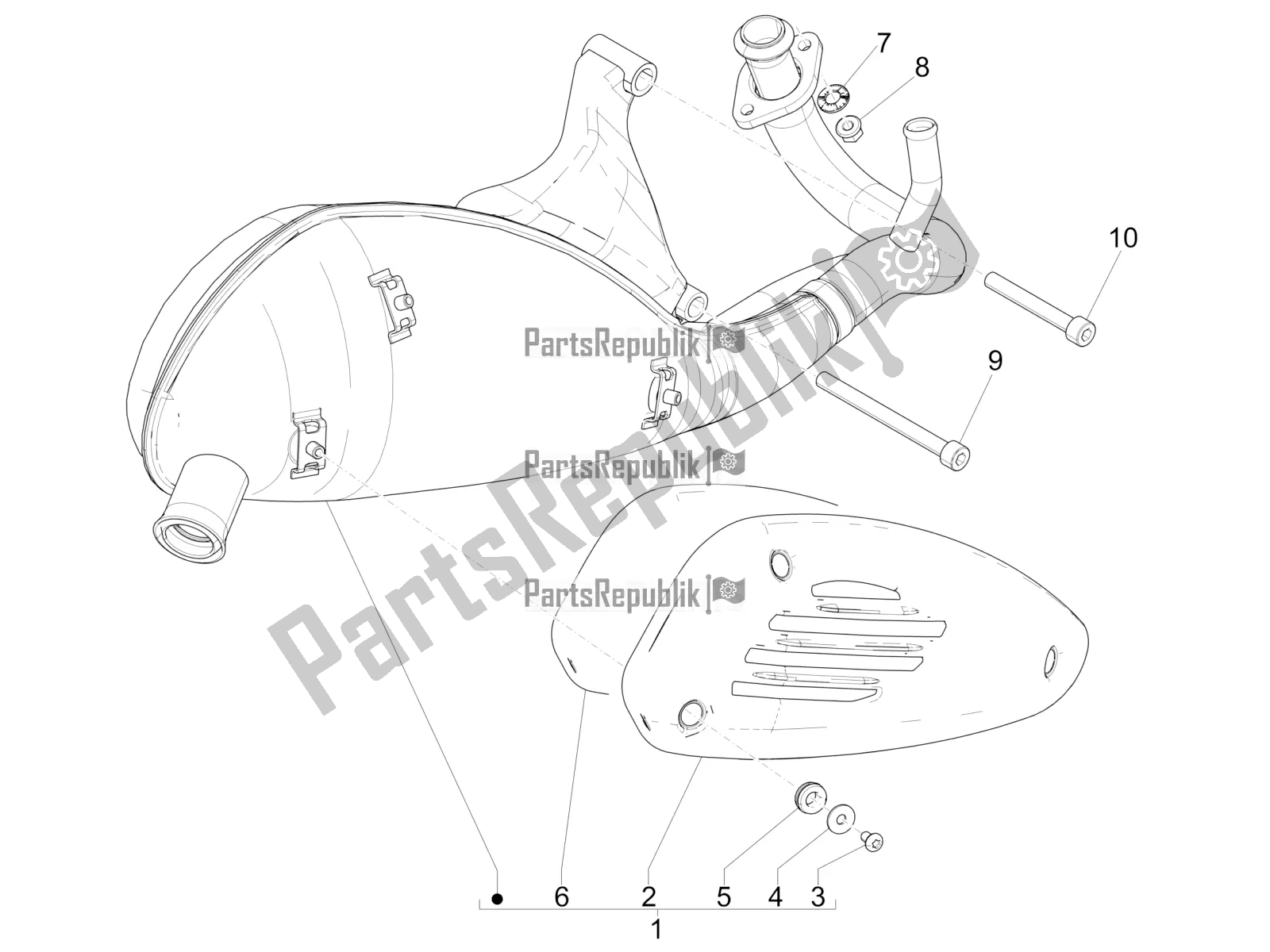 Toutes les pièces pour le Silencieux du Vespa Sprint 50 2T 2018