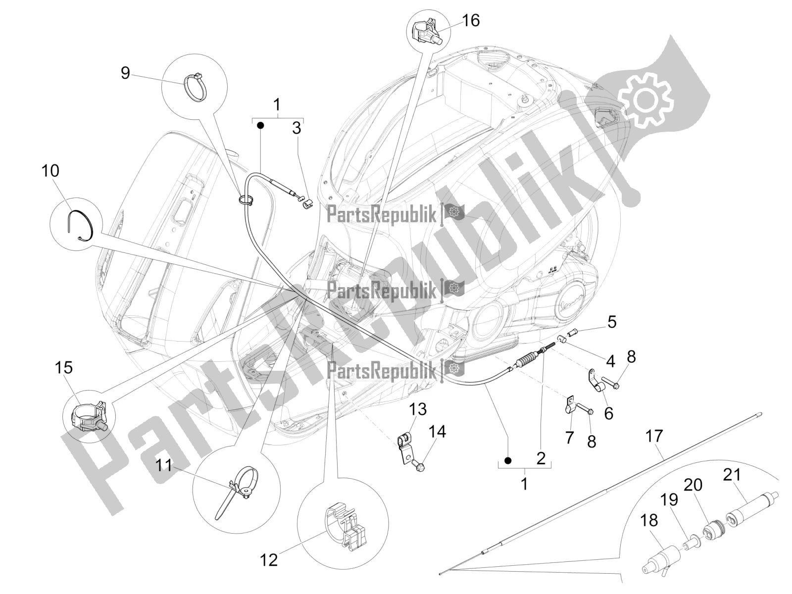 Toutes les pièces pour le Transmissions du Vespa Sprint 50 2T 2018