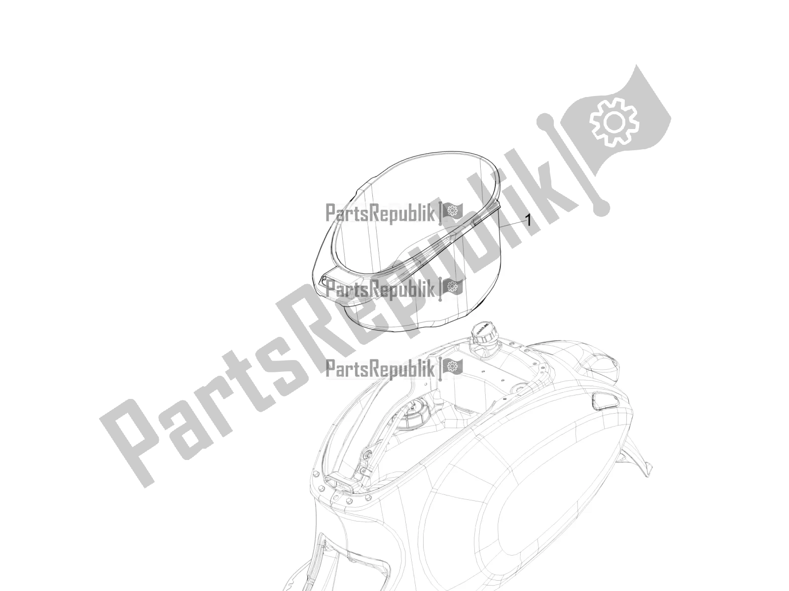 All parts for the Helmet Huosing - Undersaddle of the Vespa Sprint 50 3V 25 KM/H E4 2020