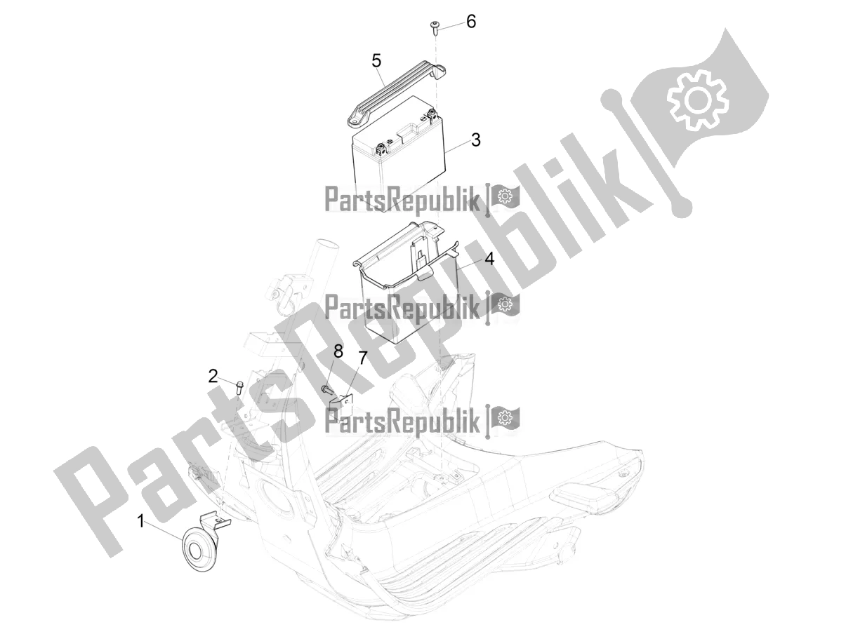All parts for the Remote Control Switches - Battery - Horn of the Vespa Sprint 50 3V 25 KM/H E4 2020