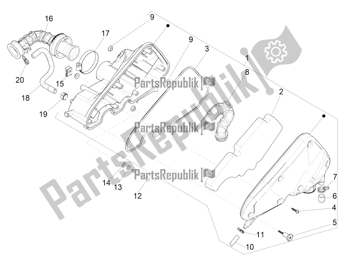 Todas las partes para Filtro De Aire de Vespa Sprint 50 4T 3V 25 KM/H 2017