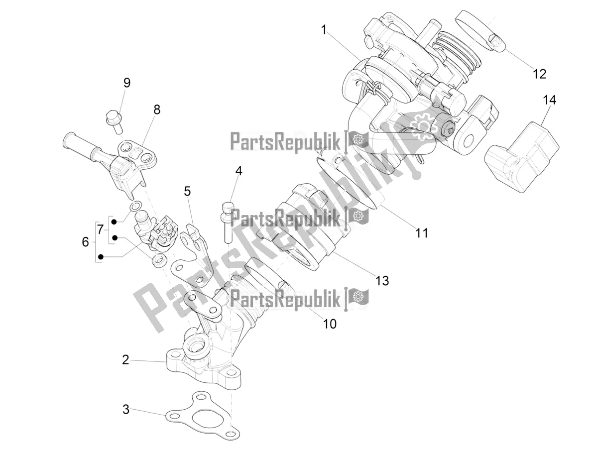 Alle onderdelen voor de Throttle Body - Injector - Induction Joint van de Vespa Sprint 50 4T 3V 25 KM/H 2017