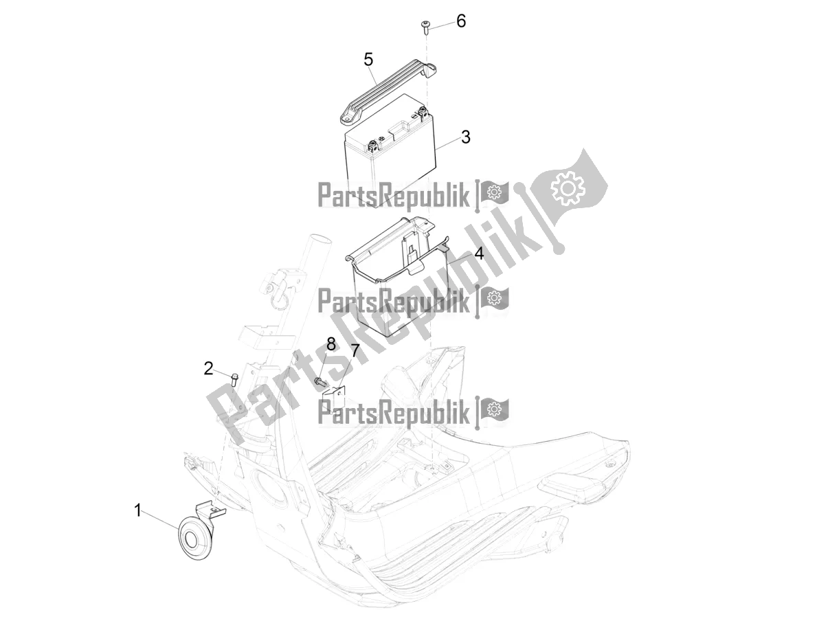 Todas as partes de Interruptores De Controle Remoto - Bateria - Buzina do Vespa Sprint 50 4T 3V 25 KM/H 2018
