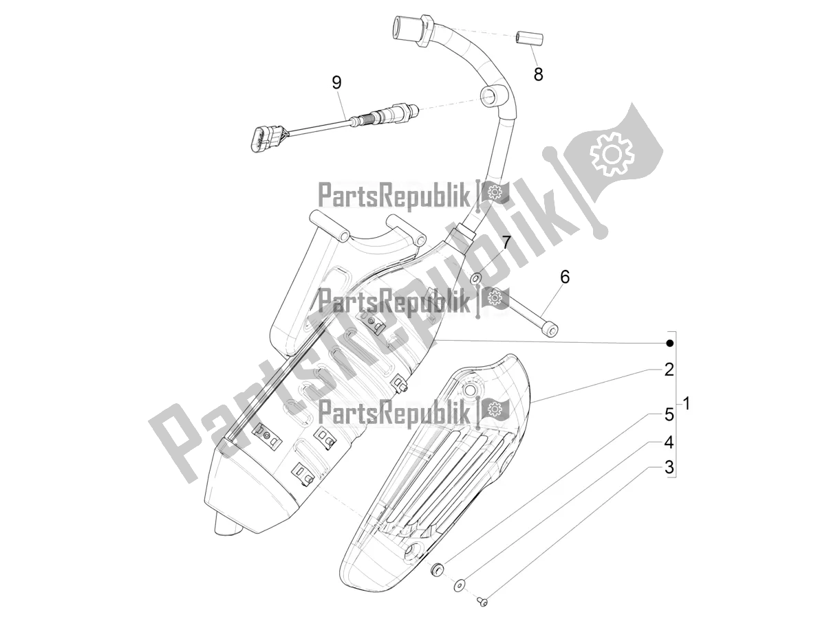 Tutte le parti per il Silenziatore del Vespa Sprint 50 4T 3V 25 KM/H 2018