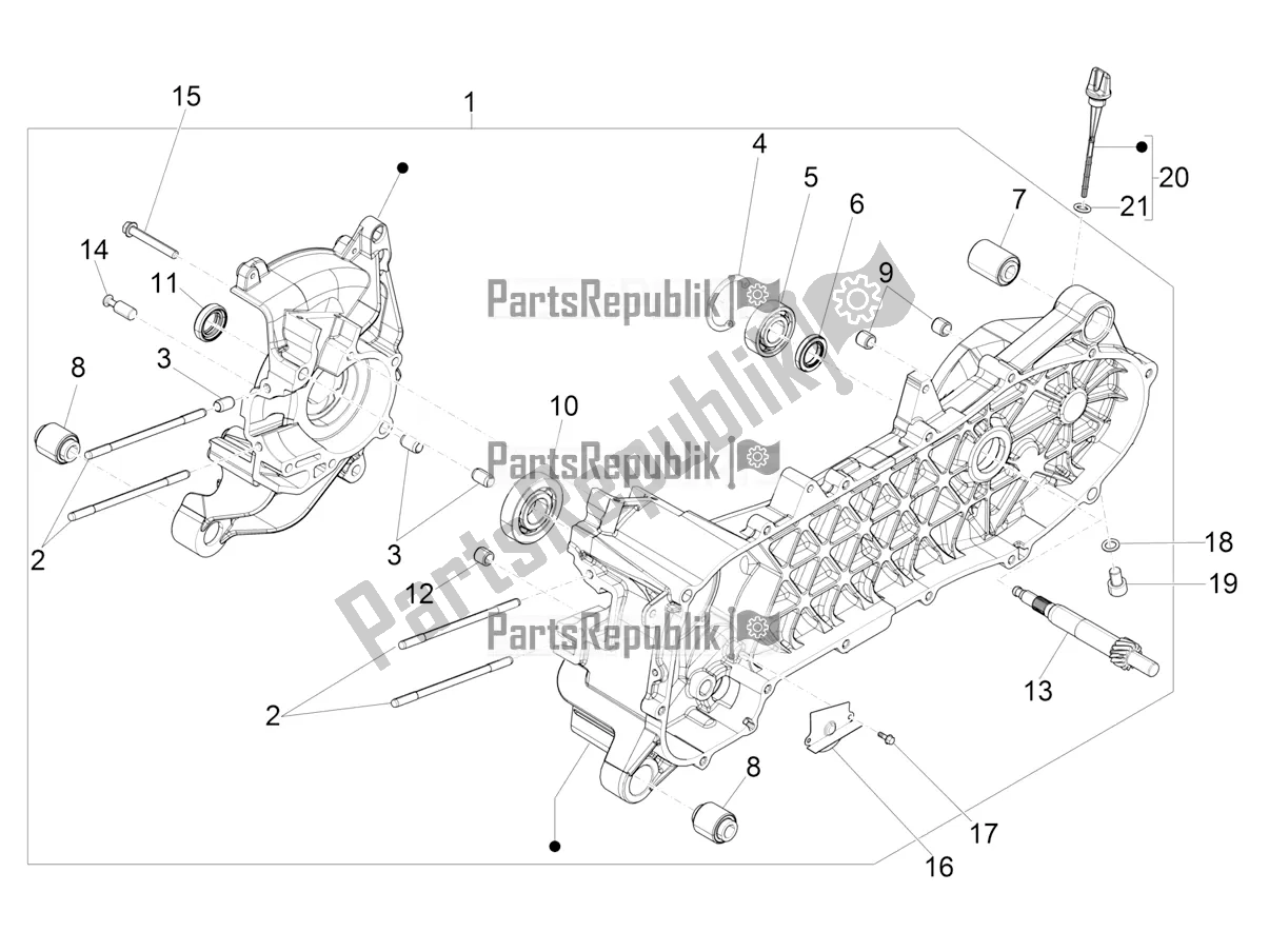 Todas las partes para Caja Del Cigüeñal de Vespa Sprint 50 4T 3V 25 KM/H 2019