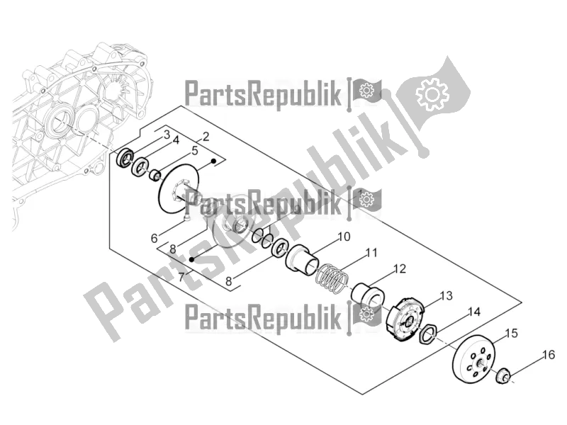 Tutte le parti per il Puleggia Condotta del Vespa Sprint 50 4T 3V 25 KM/H 2019