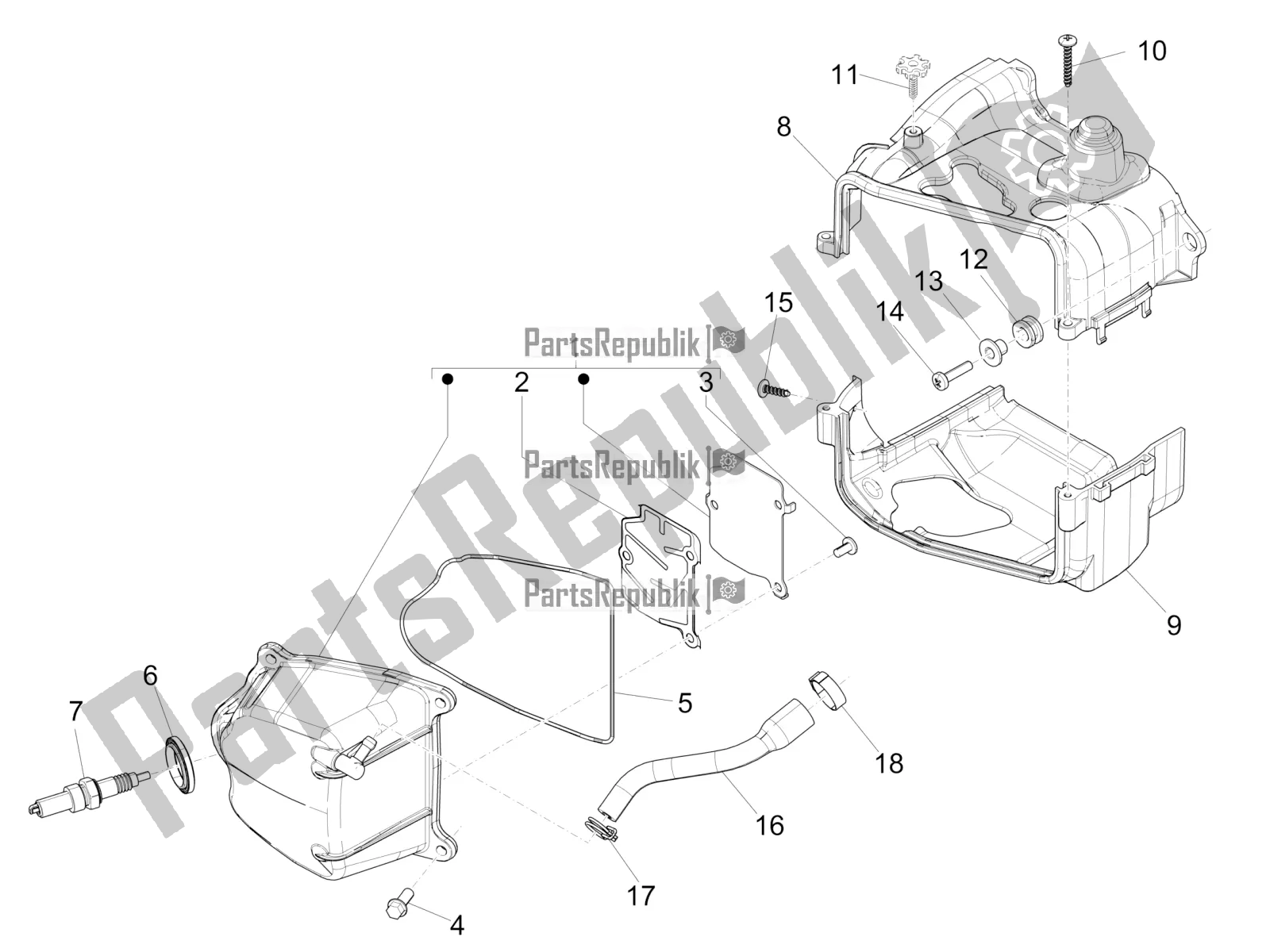 Toutes les pièces pour le Le Couvre-culasse du Vespa Sprint 50 4T 3V 2017