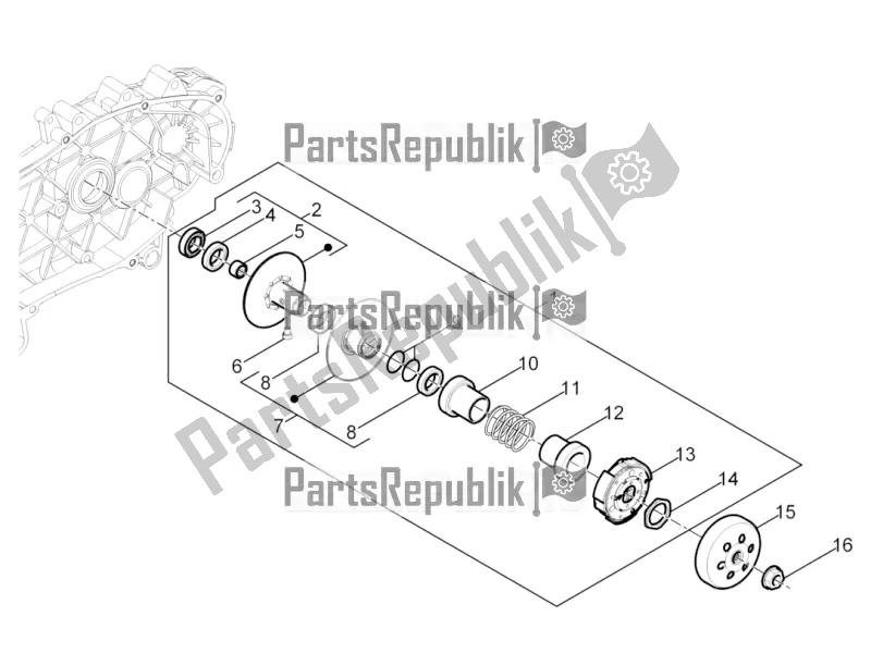 Toutes les pièces pour le Poulie Menée du Vespa Sprint 50 4T 3V 2017