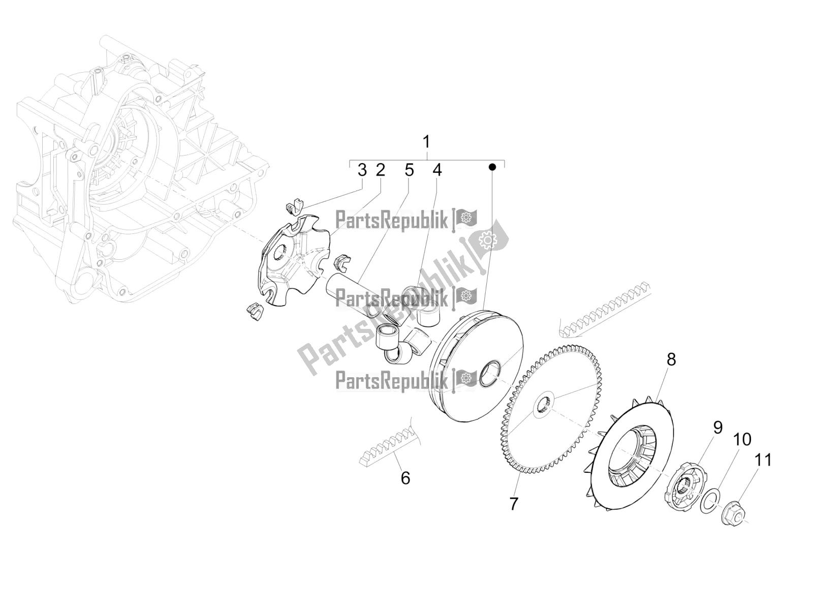 Toutes les pièces pour le Poulie Motrice du Vespa Sprint 50 4T 3V 2017