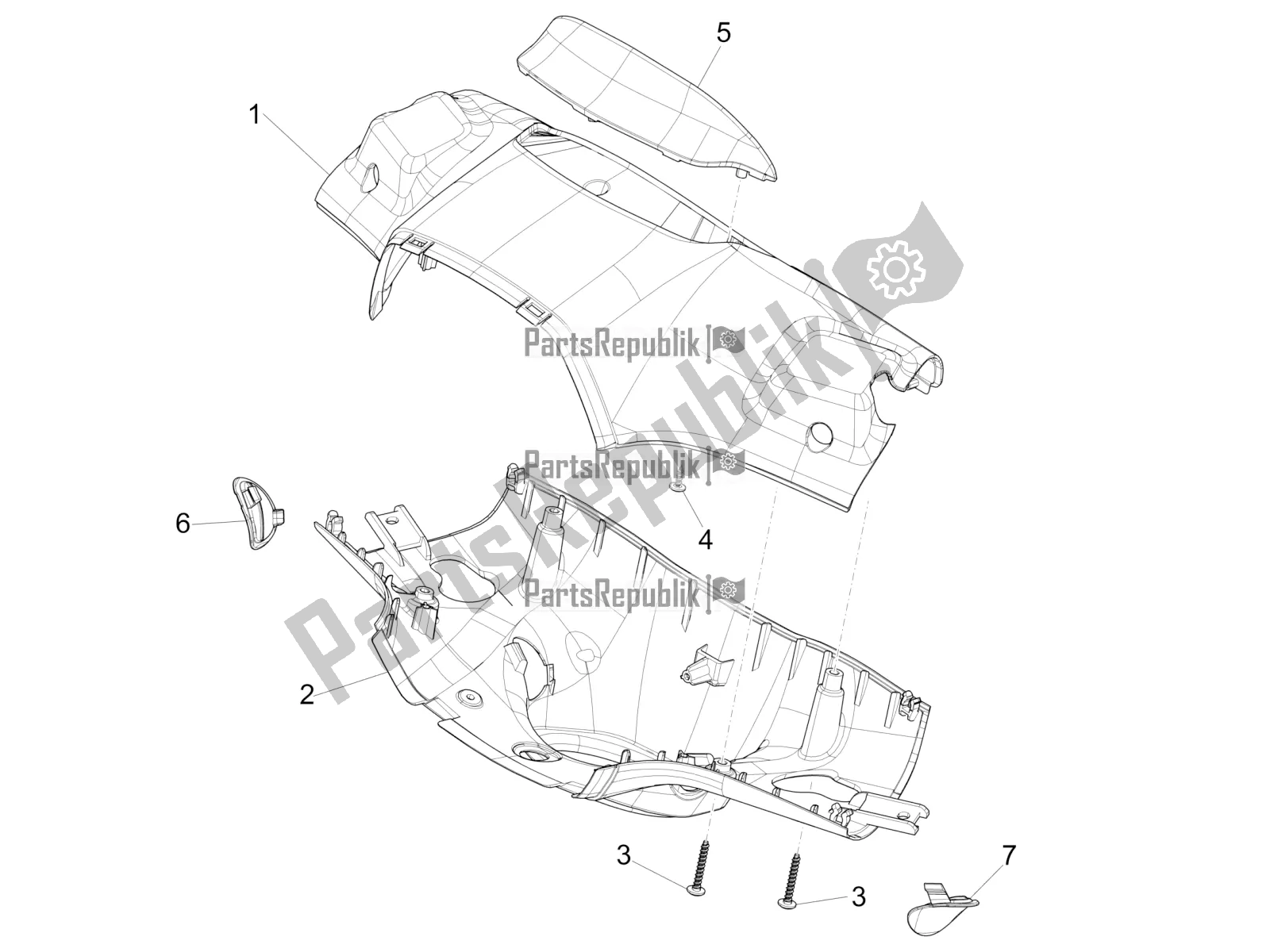 Tutte le parti per il Coperture Per Manubri del Vespa Sprint 50 4T 3V 2017