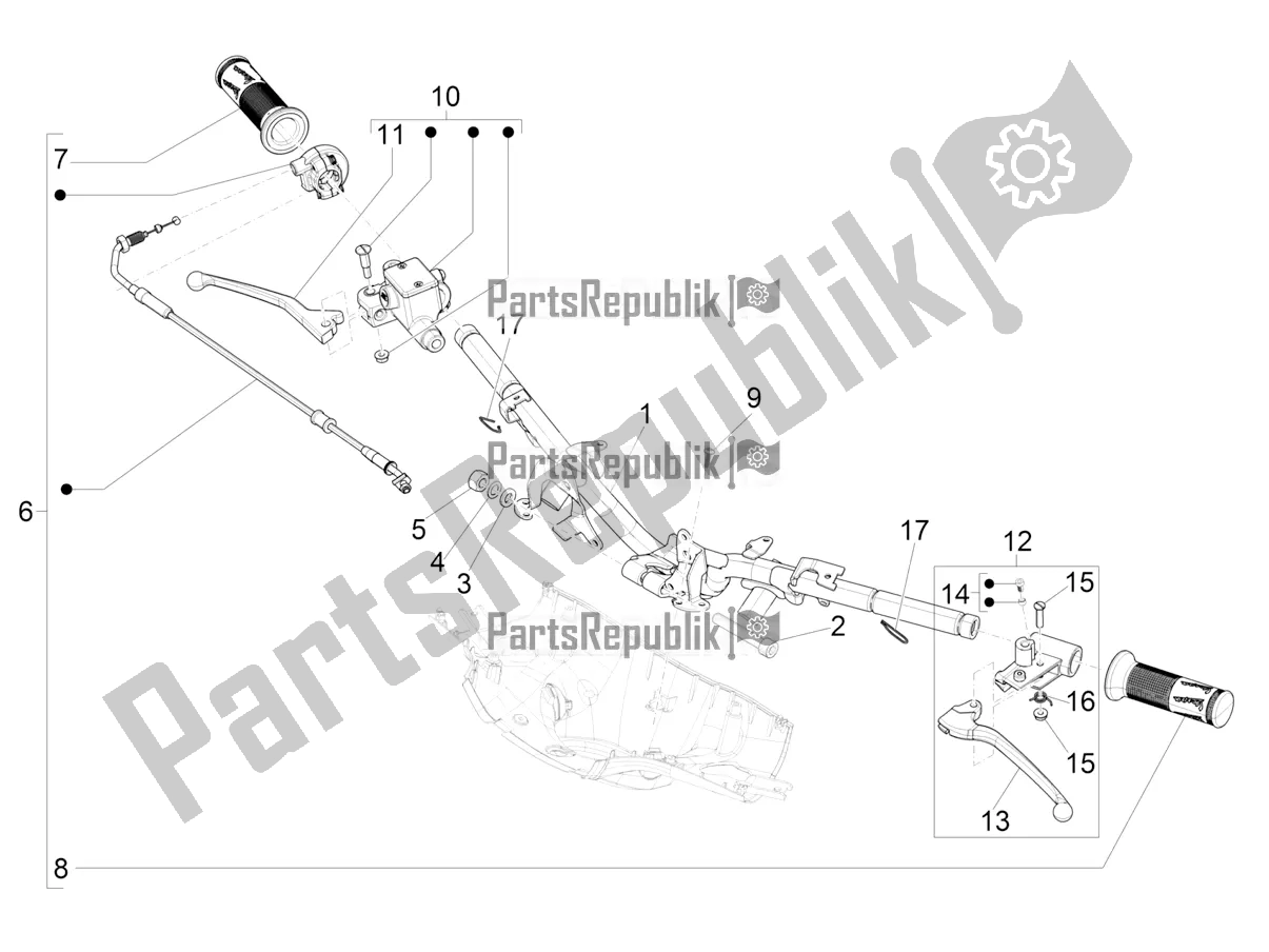 Toutes les pièces pour le Guidon - Master Cil. Du Vespa Sprint 50 4T 3V 2017