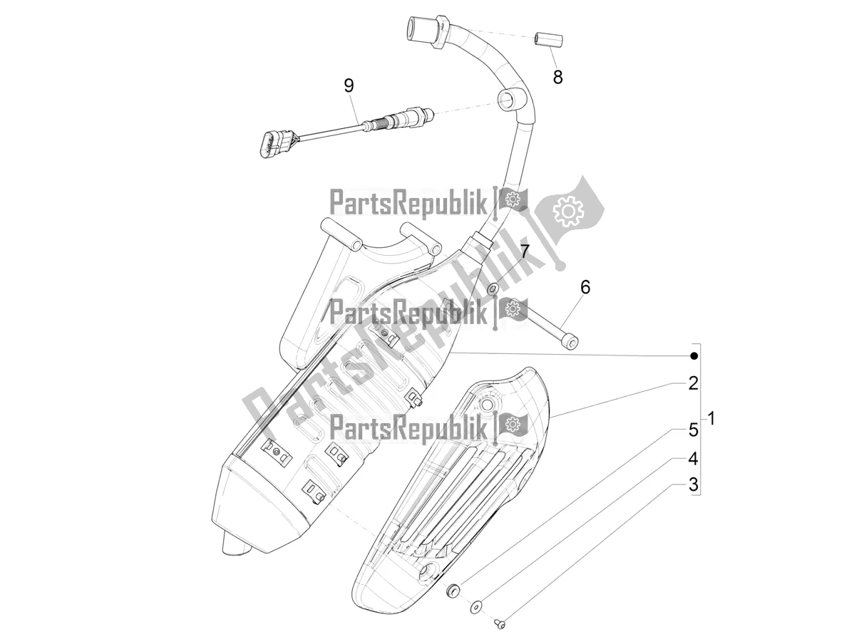 Toutes les pièces pour le Silencieux du Vespa Sprint 50 4T 3V 2017