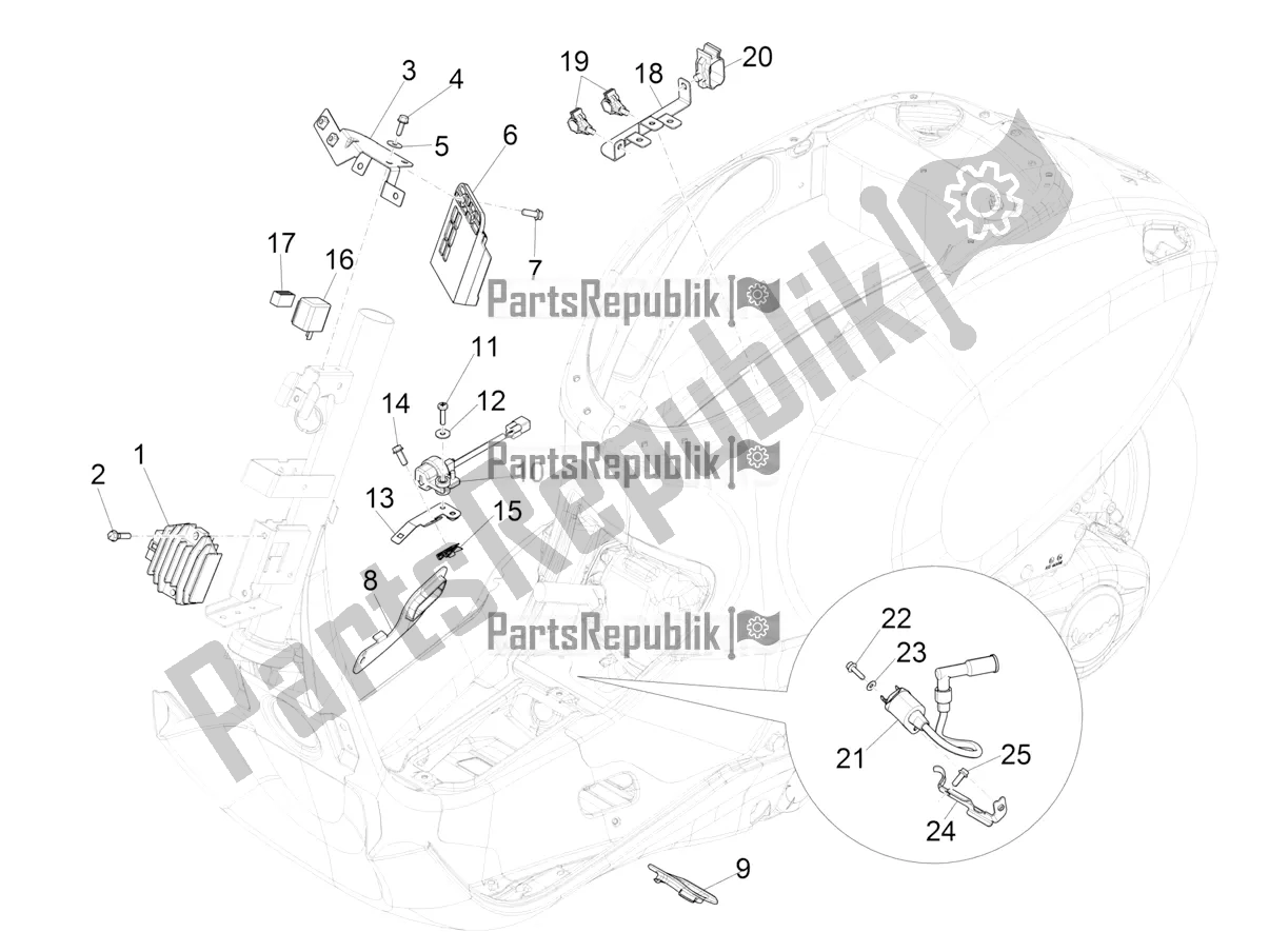 All parts for the Voltage Regulators - Electronic Control Units (ecu) - H. T. Coil of the Vespa Sprint 50 4T 3V 2017