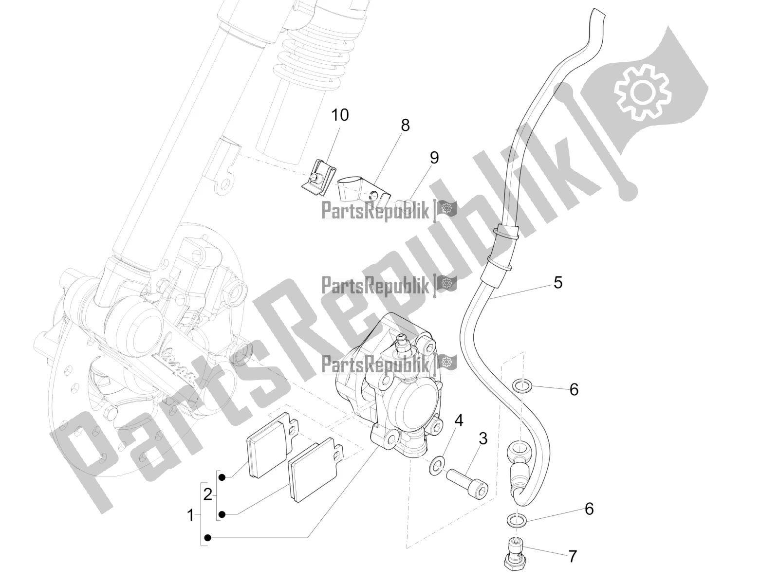 Alle onderdelen voor de Remleidingen - Remklauwen van de Vespa Sprint 50 4T 3V 2018