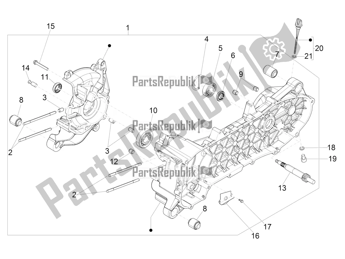 Tutte le parti per il Carter del Vespa Sprint 50 4T 3V 2018